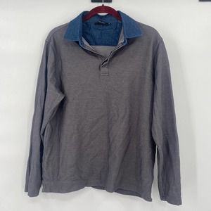Bugatchi 100% Cotton Denim Collared Shirt Size Medium